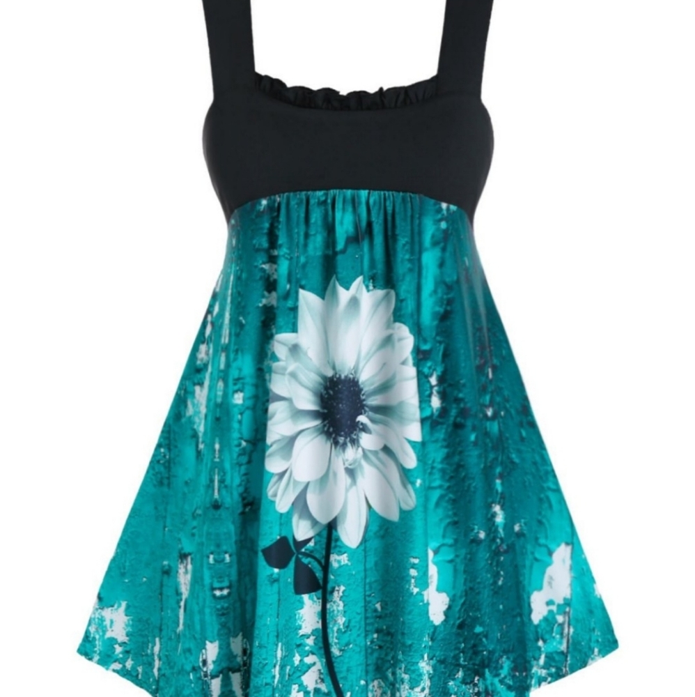 Rosegal Plus Size 3D Flower Print Tank Top. NWOT